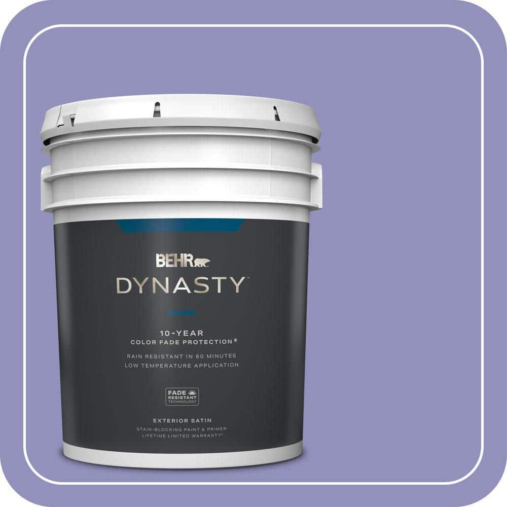 BEHR DYNASTY 5 gal. #PPU16-05 Lily of the Nile Satin Enamel Exterior Stain-Blocking Paint & Primer