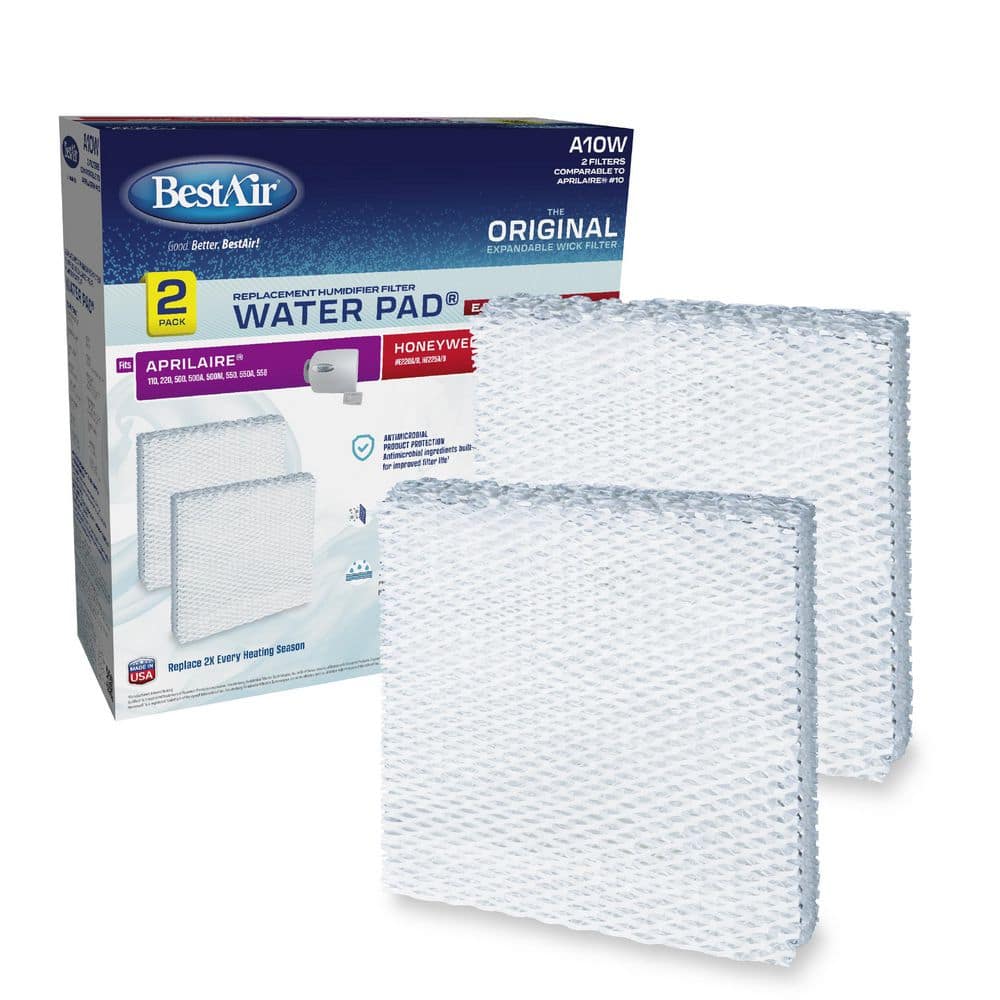 BestAir Whole House Humidifier Replacement Water Pad for Aprilaire and Honeywell Models in White (2-Pack)