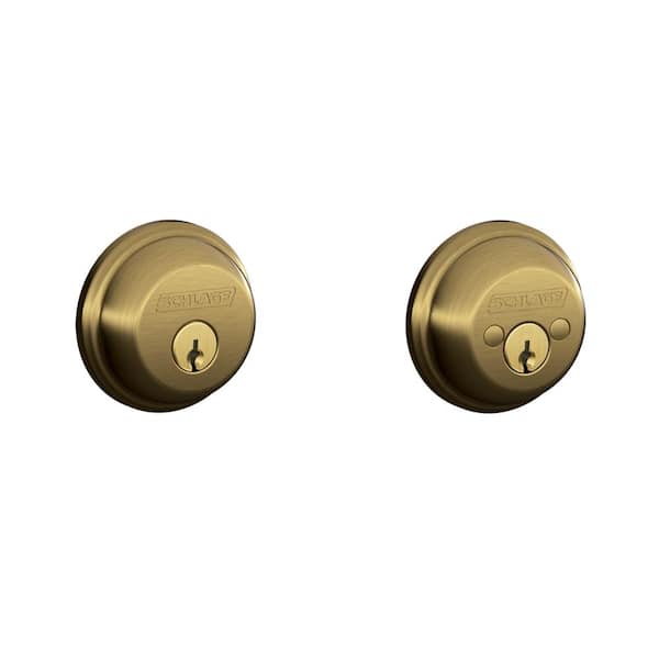 Schlage B62 Series Antique Brass Double Cylinder Deadbolt Certified Highest for Security and Durability (1)