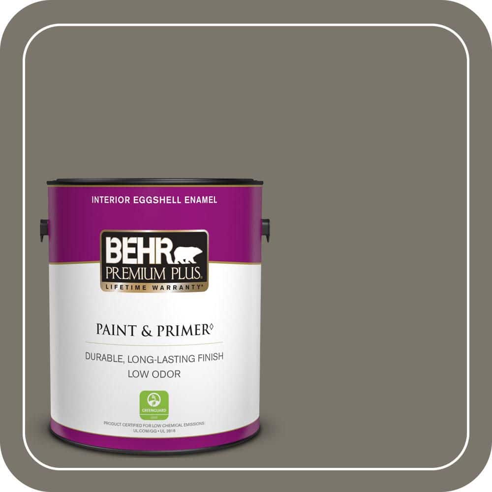 BEHR PREMIUM PLUS 1 gal. #PPU24-06 Slippery Shale Eggshell Enamel Low Odor Interior Paint & Primer