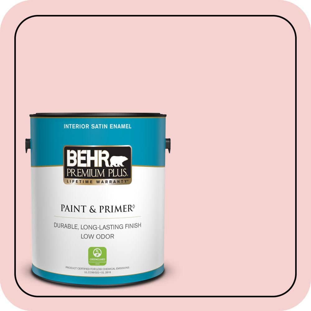BEHR PREMIUM PLUS 1 gal. #P170-1A Pinky Promise Satin Enamel Low Odor Interior Paint & Primer