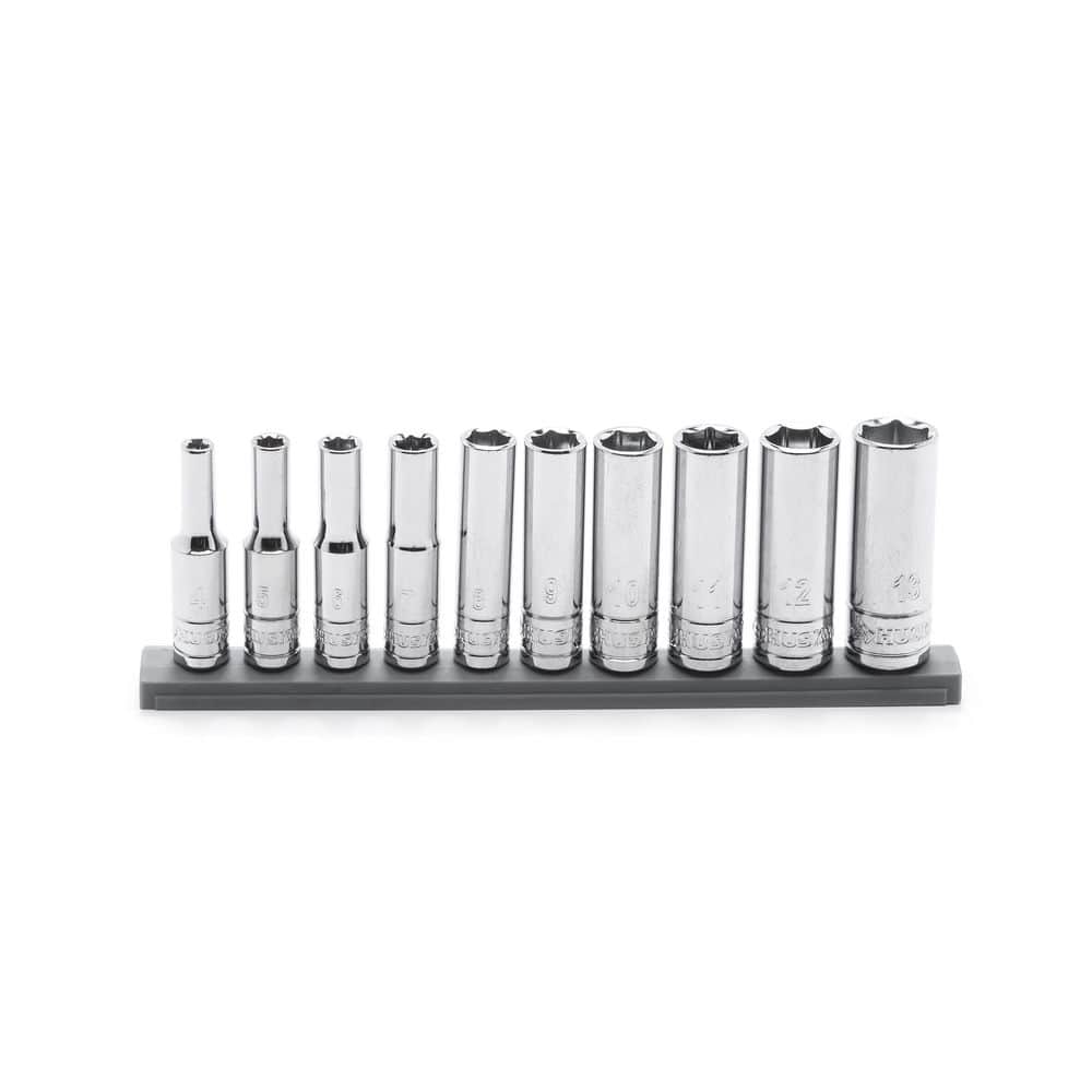 Husky 1/4 in. Drive Deep Metric Socket Set (10-Piece)