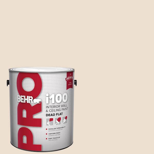 BEHR PRO 1 gal. #W-F-120 Natural Linen Dead Flat Interior Paint (2)
