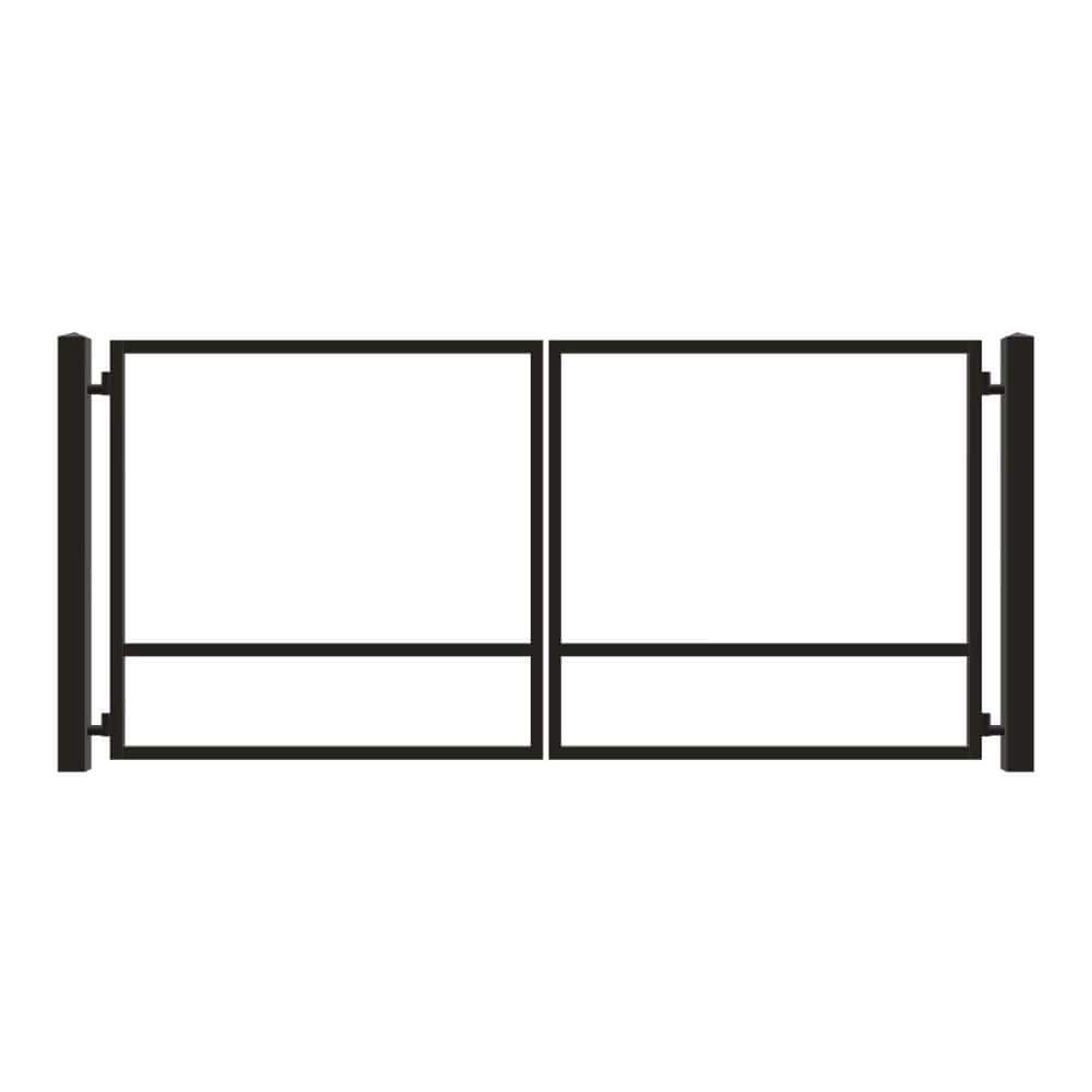 Unbranded Driveway Gate — Swing, Center, Square, Black — 160"W x 72"H (1)
