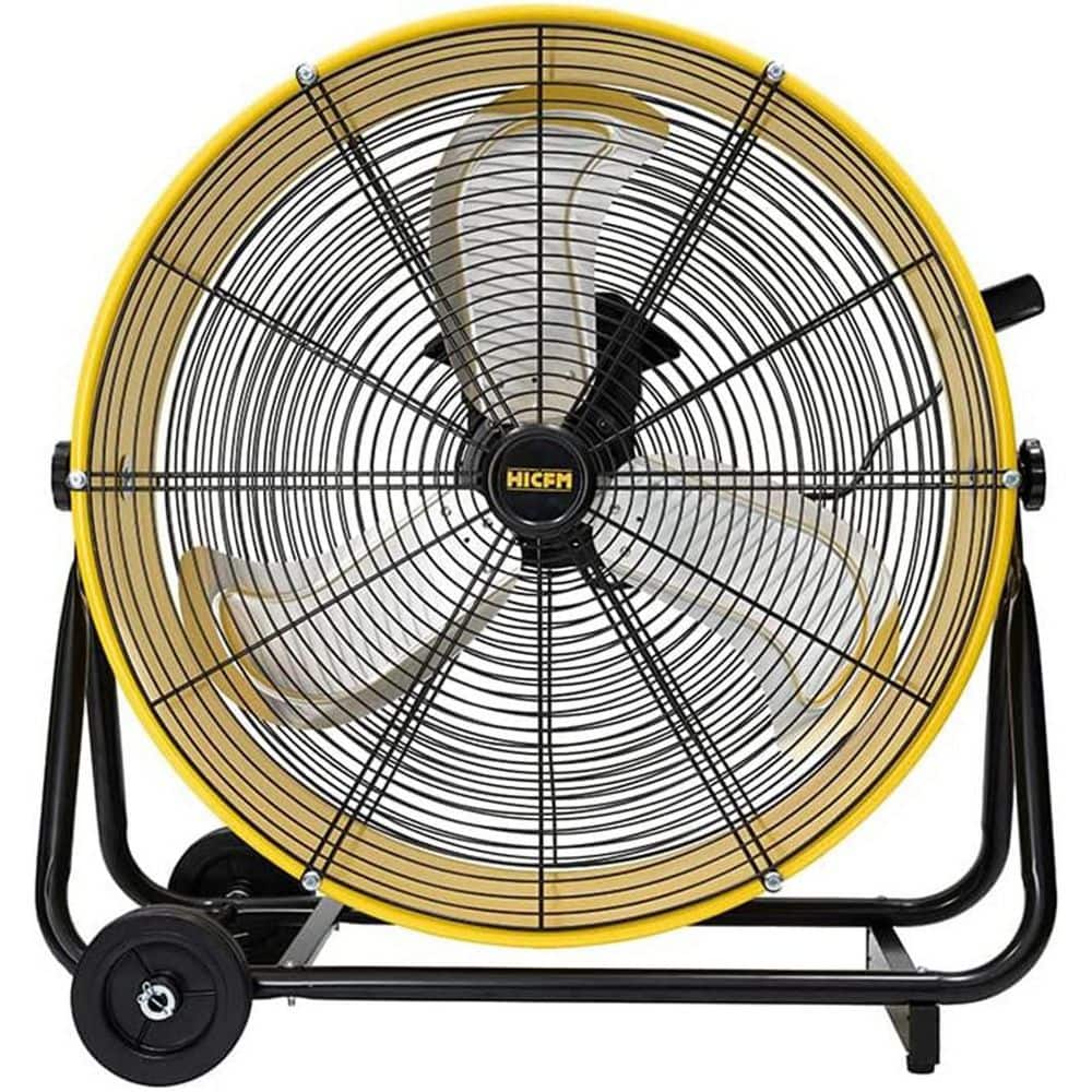 Edendirect 24 in. BLDC Industrial Metal Drive Drum Fan in Yellow with High Efficiency EC Motor, Variable Speed Control, Low Noise (1)