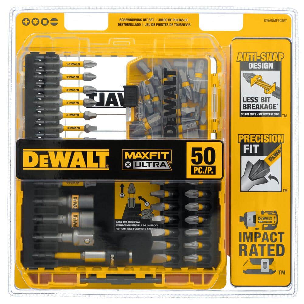 DEWALT MAXFIT ULTRA 1/4 in. Hex Steel Screwdriving Bit Set (50-Piece) and Black and Gold Twist Drill Bit Set (10-Piece) (3)