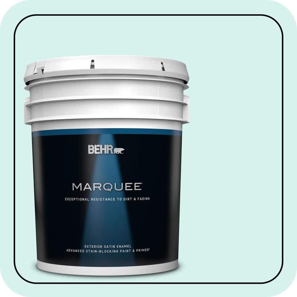 BEHR MARQUEE 5 gal. #P450-1 Sea Ice Satin Enamel Exterior Paint & Primer