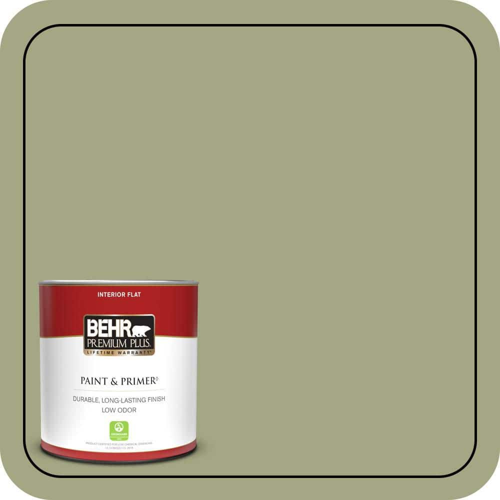 BEHR PREMIUM PLUS 1 qt. #S370-4 Rejuvenation Flat Low Odor Interior Paint & Primer