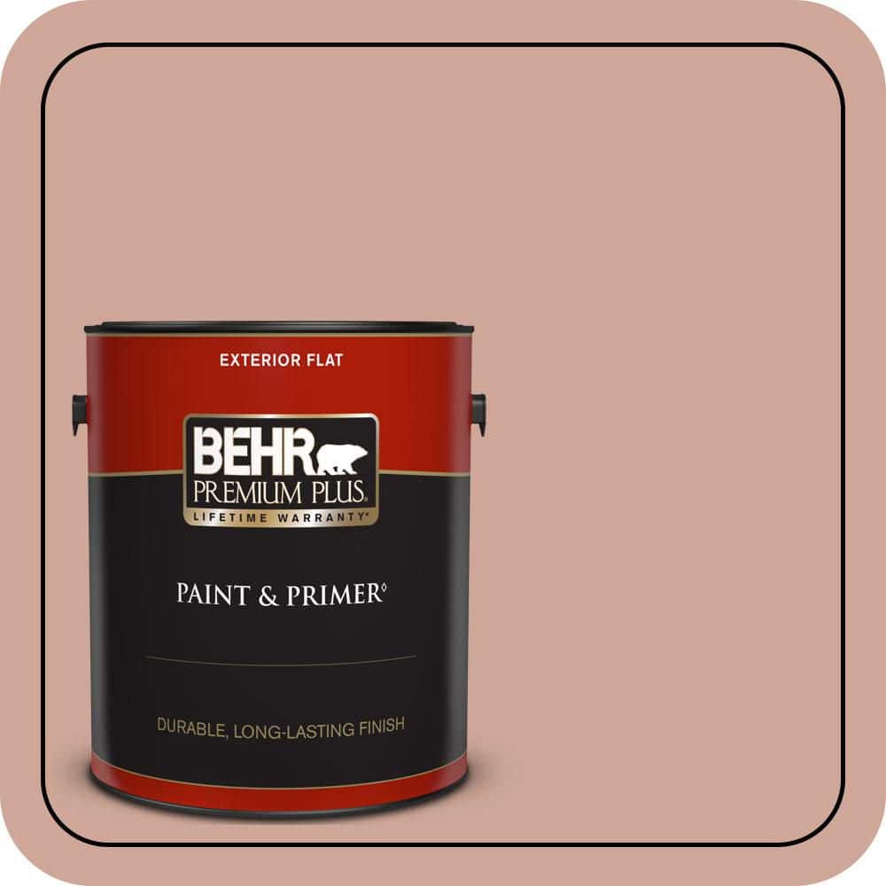BEHR PREMIUM PLUS 1 gal. #PPU2-08 Pink Ginger Flat Exterior Paint & Primer (1)