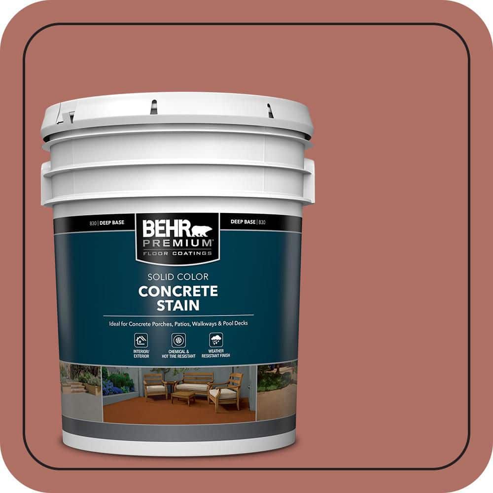 BEHR PREMIUM 5 gal. #PFC-01 New England Brick Solid Color Flat Interior/Exterior Concrete Stain
