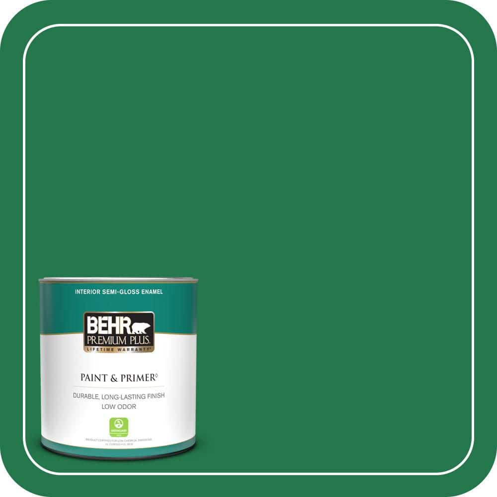 BEHR PREMIUM PLUS 1 qt. #460B-7 Pine Grove Semi-Gloss Enamel Low Odor Interior Paint & Primer