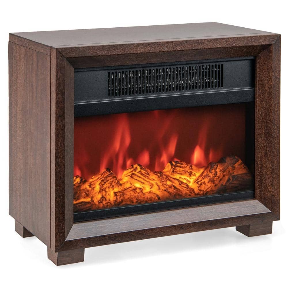 SKONYON Mini Wooden Space Tabletop Fireplace with Realistic Flame Effect