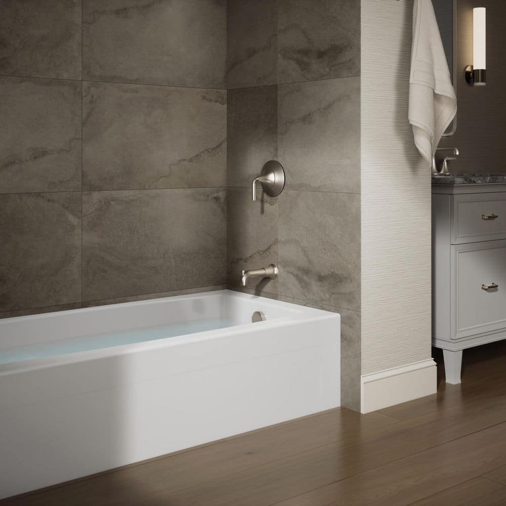 KOHLER Elmbrook 60 in. x 30.25 in. Alcove Deep Soaking Bathtub with Right-Hand Drain in White (3)