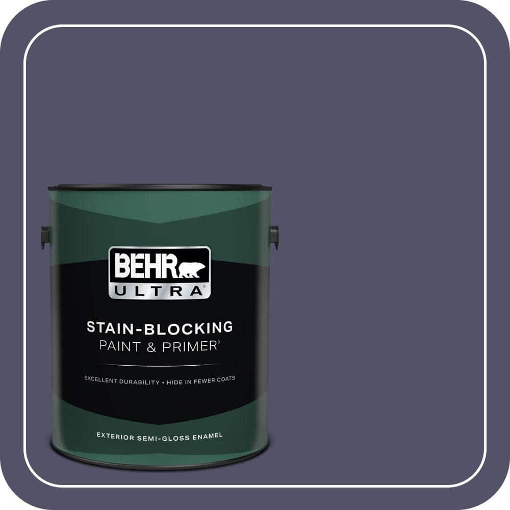 BEHR ULTRA 1 gal. #640F-7 Academy Purple Semi-Gloss Enamel Exterior Paint & Primer
