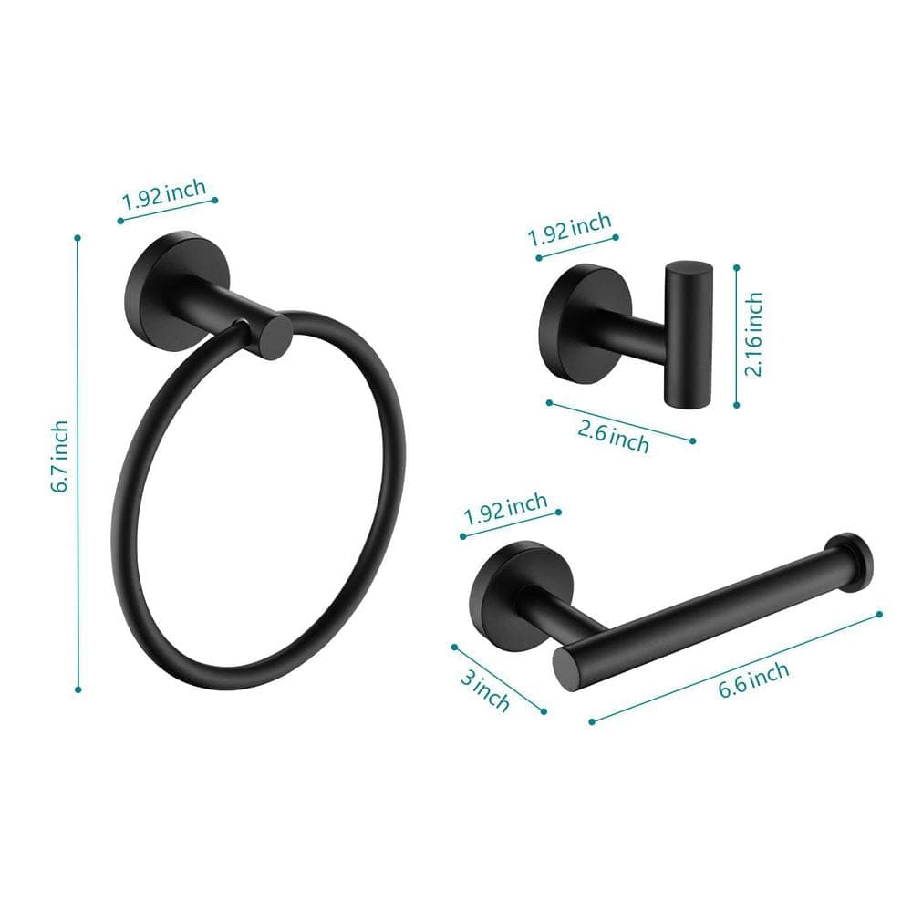 Unbranded 3-Piece Stainless Steel Bathroom Hardware Set with Mounting Hardware (2)