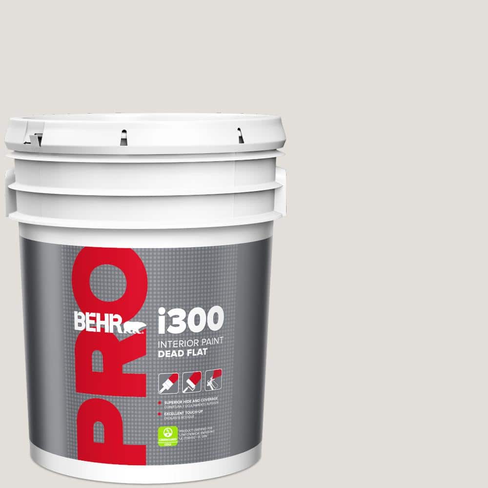BEHR PRO 5 gal. #PR-W07 Fading Fog Dead Flat Interior Paint