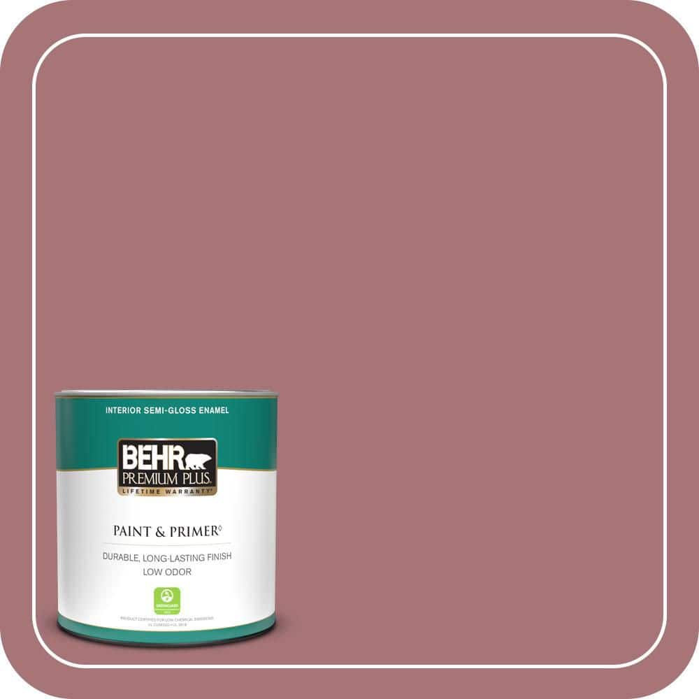 BEHR PREMIUM PLUS 1 qt. #S130-5 Heirloom Rose Semi-Gloss Enamel Low Odor Interior Paint & Primer