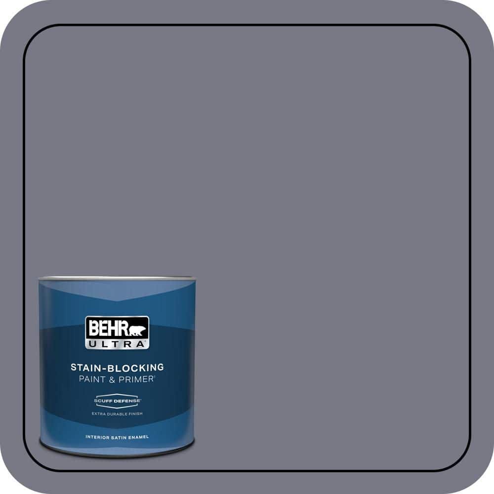 BEHR ULTRA 1 qt. #N540-5 Infamous Extra Durable Satin Enamel Interior Paint & Primer