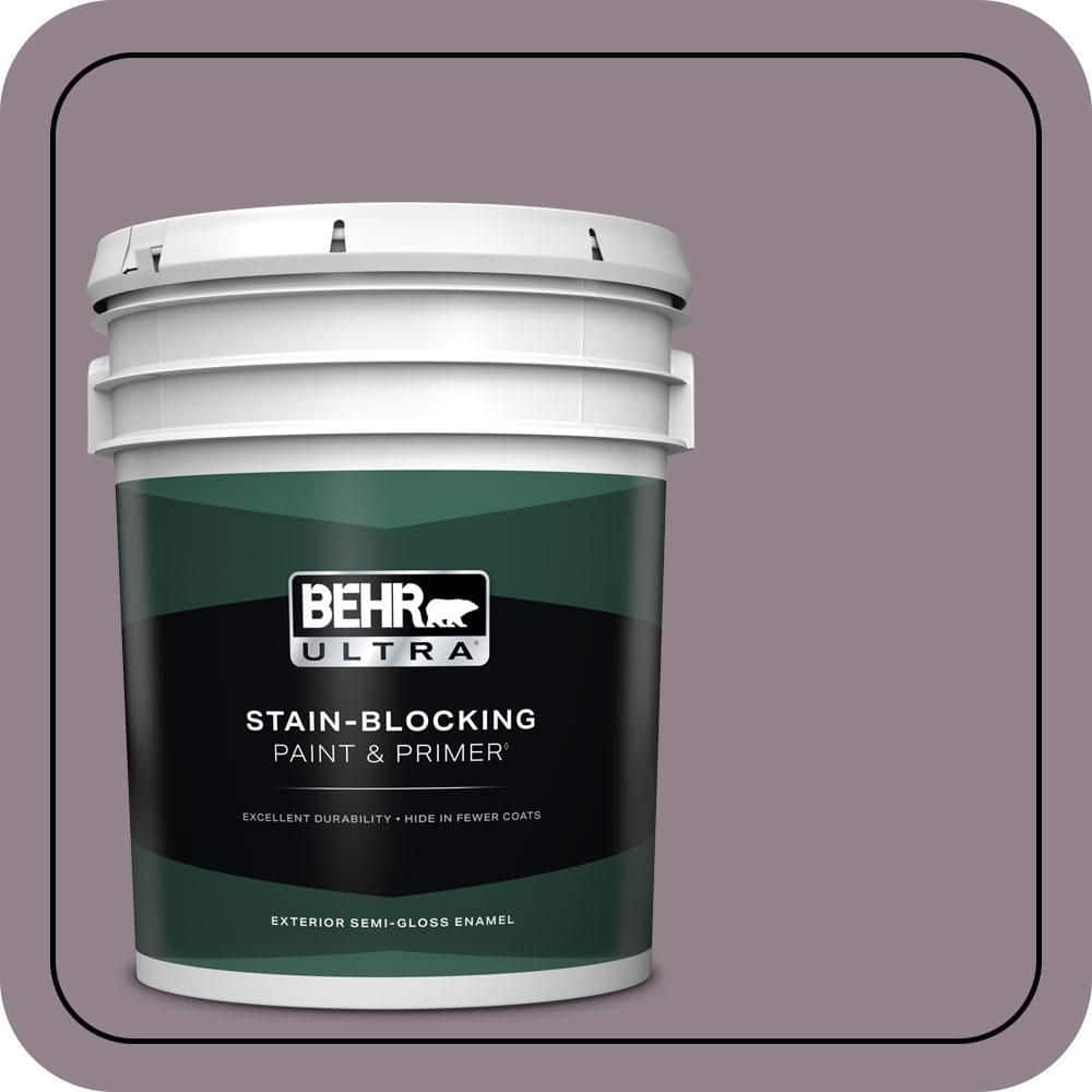 BEHR ULTRA 5 gal. #N110-4 Gothic Purple Semi-Gloss Enamel Exterior Paint & Primer