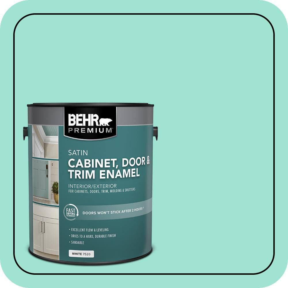 BEHR PREMIUM 1 gal. #P430-2 Aqua Wish Satin Enamel Interior/Exterior Cabinet, Door & Trim Paint