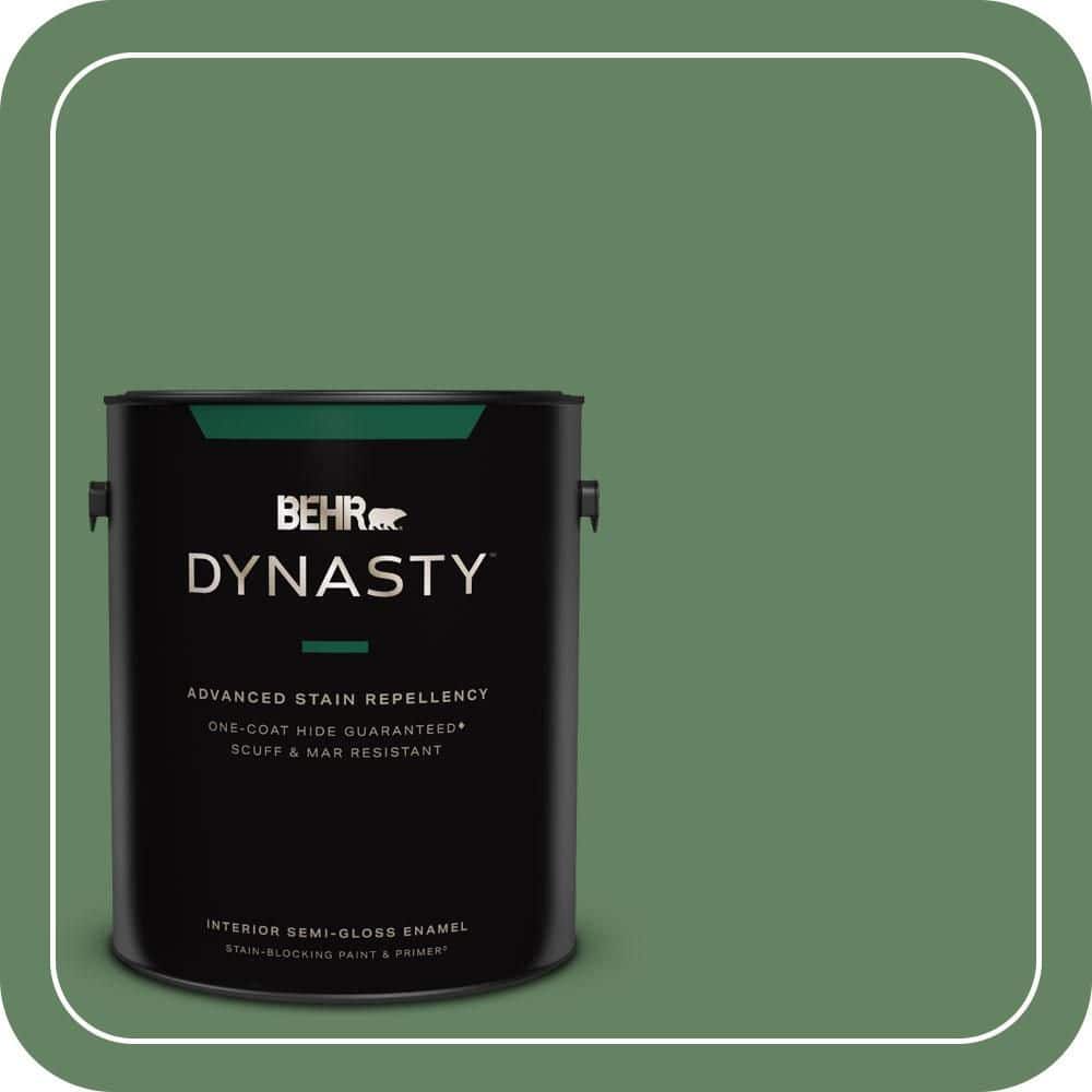 BEHR DYNASTY 1 gal. #S400-6 Tuscan Herbs One-Coat Hide Semi-Gloss Enamel Interior Stain-Blocking Paint & Primer