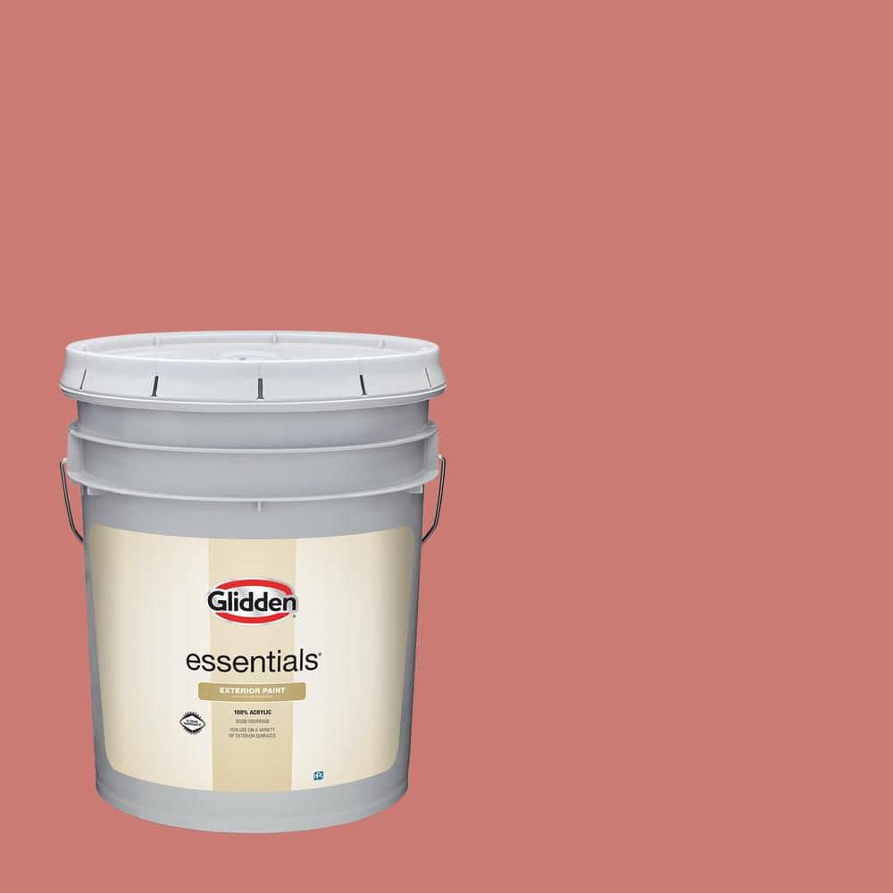 Glidden Essentials 5 gal. PPG1057-5 Chili Pepper Flat Exterior Paint