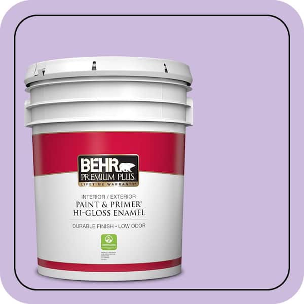 BEHR PREMIUM PLUS 5 gal. #P570-2 Confetti Hi-Gloss Enamel Interior/Exterior Paint & Primer (2)
