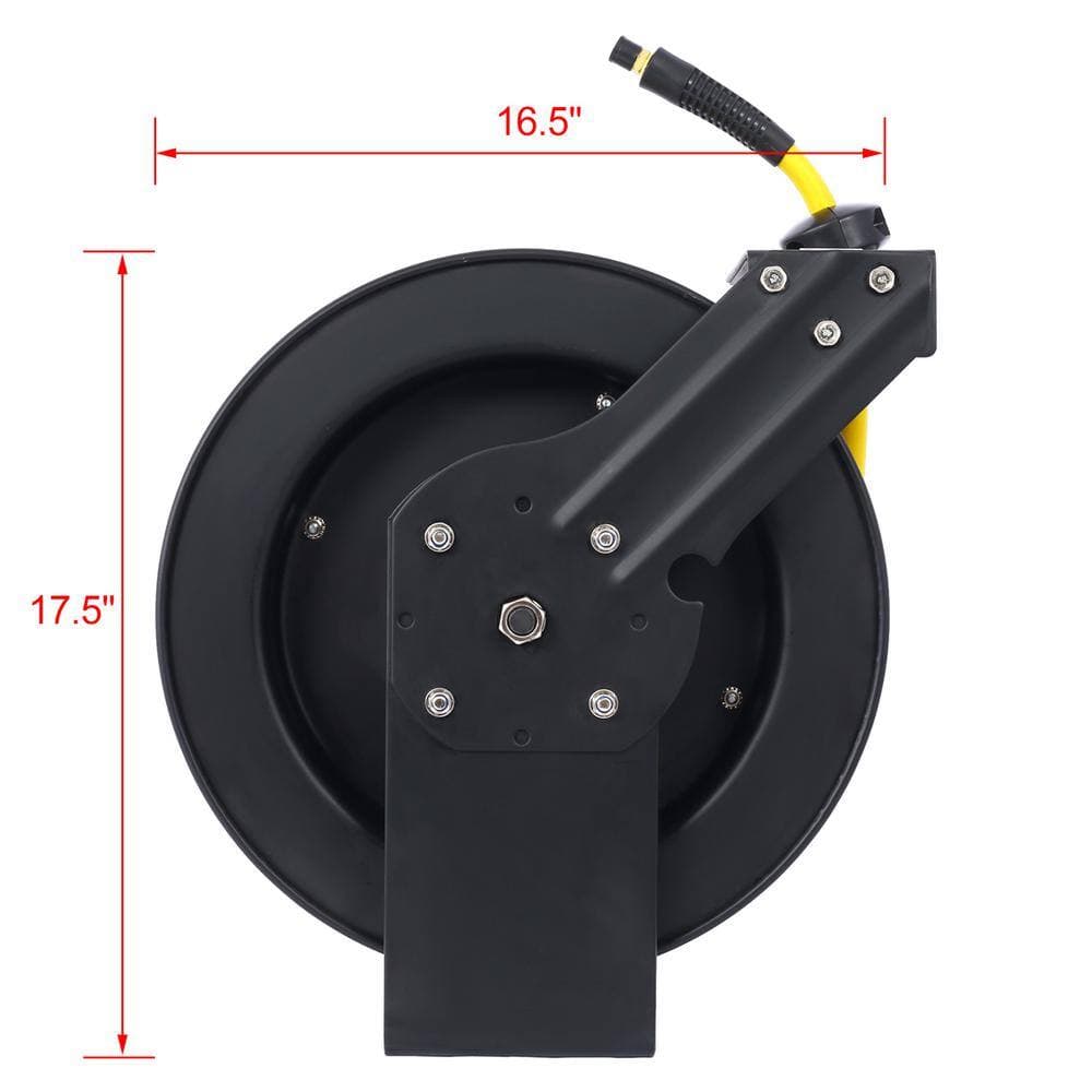 WRIGHTMASTER 3/8 in. x 50 ft. Single Arm Auto Retracting Air Hose Reel (2)