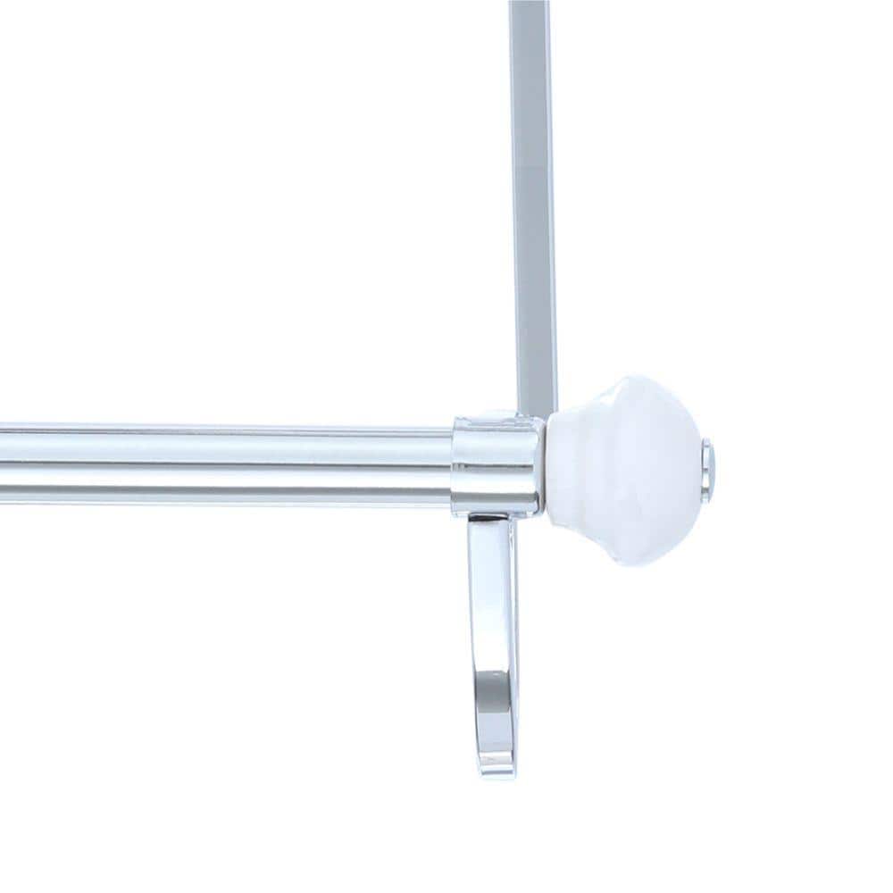 interDesign York Over Shower Door Towel Rack-3 in White and Chrome (2)