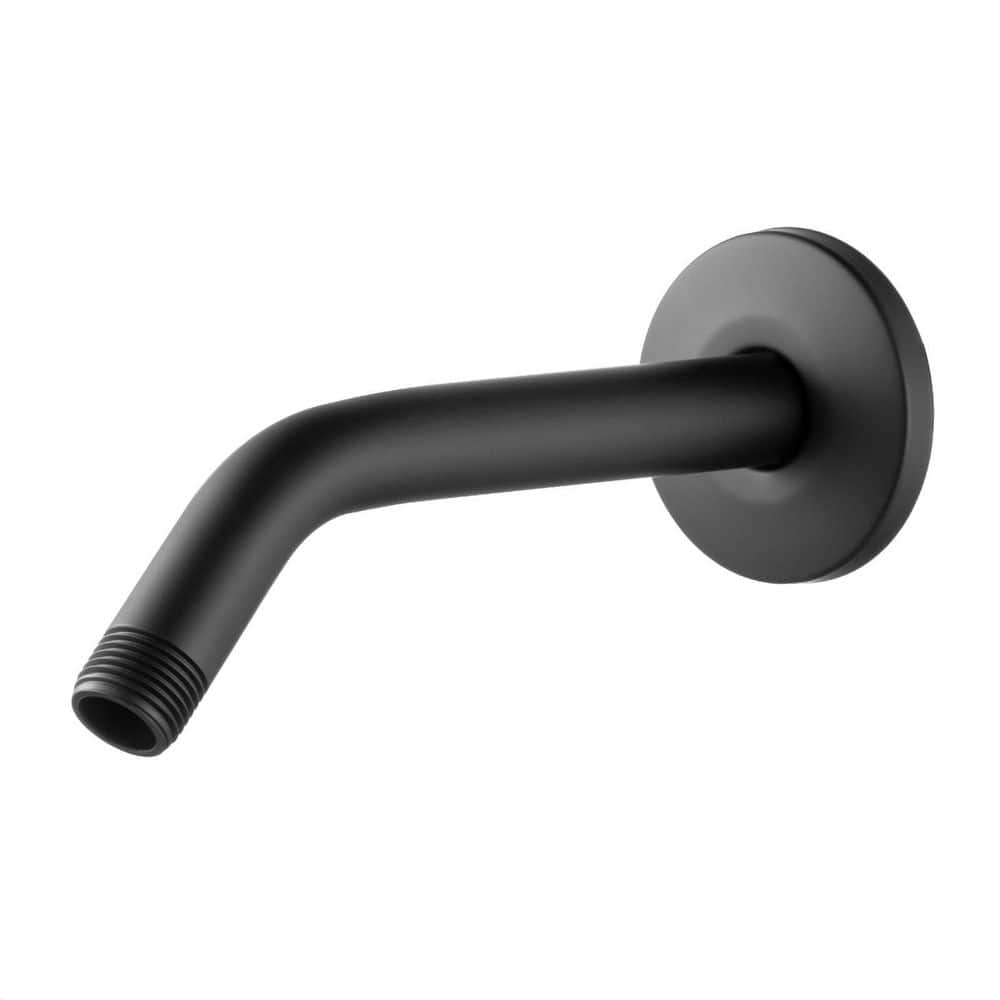 Esepony 1-Piece 6 in. Wall Mount Shower Arm for Fixed Shower Heads and Handheld Showerheads, Included in Matte Black (1-Pack) (1)