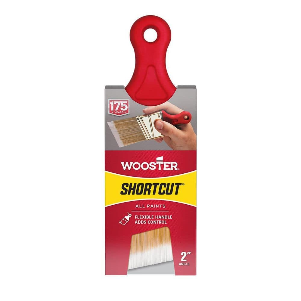 Wooster 2 in. Polyester Red Handle Shortcut Angled Sash Brush for All Paint Types (1)