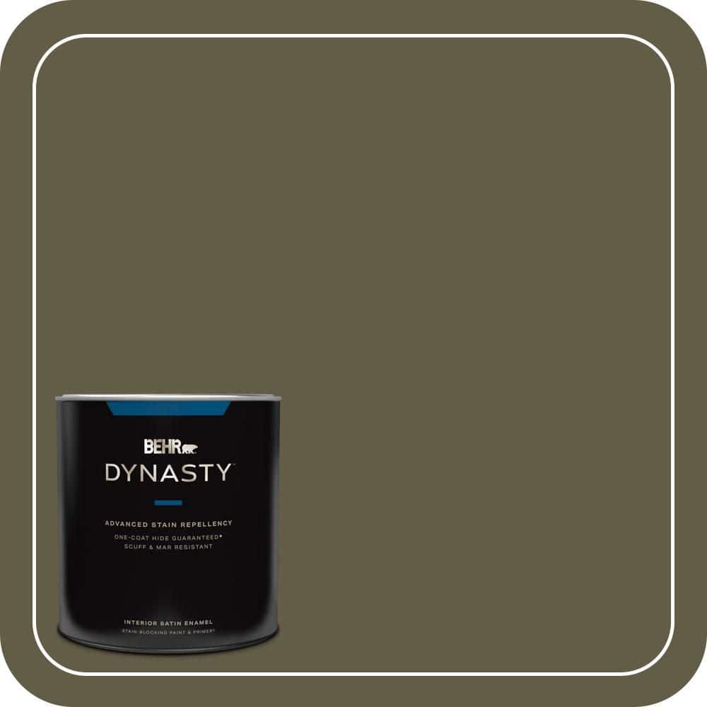 BEHR DYNASTY 1 qt. #MQ6-28 Crushed Oregano One-Coat Hide Satin Enamel Stain-Blocking Interior Paint and Primer