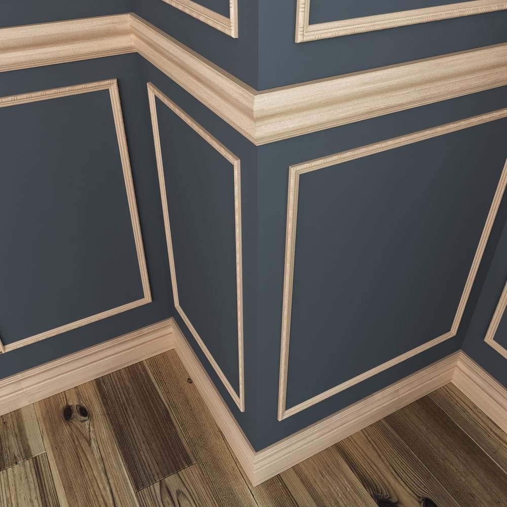 Ornamental Mouldings 5/16 in. x 11/16 in. x 96 in. White Hardwood Sausage and Bead Embossed Colonial Moulding (2)