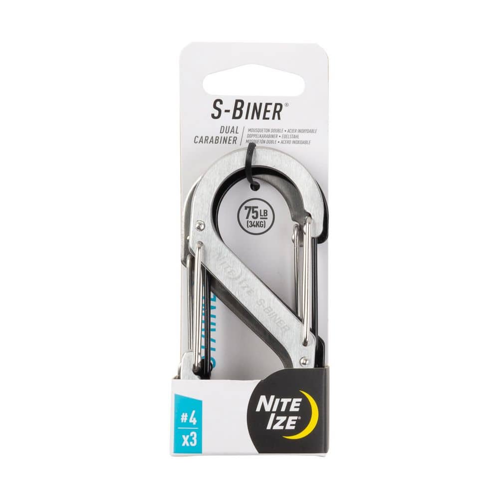 Nite Ize 1.56 in. x 3.52 in. Stainless Steel Assorted S-Biner Dual Carabiner #4 (3-Pack)