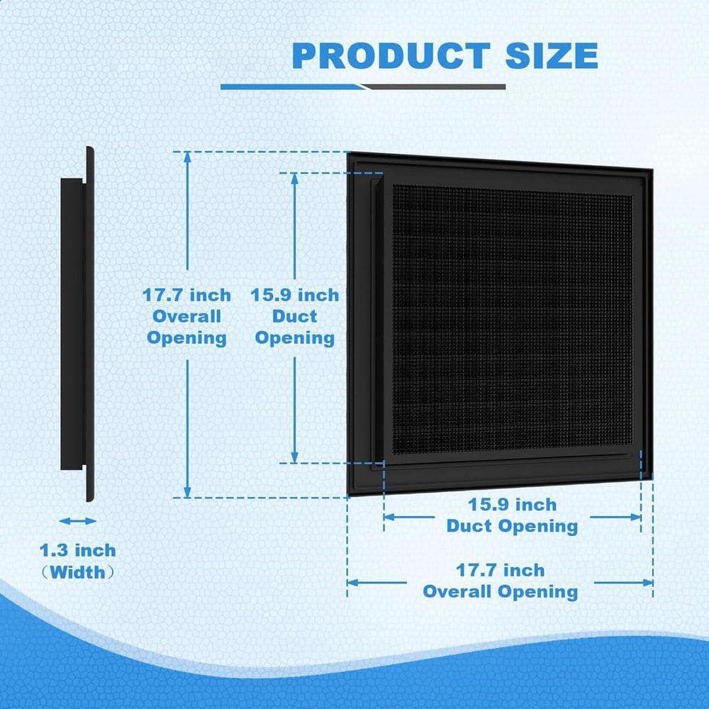 KIWDZFU 18 x 18 Aluminum Gable Vent Black with Screen 2 Pack Optimal Airflow Design Ideal for Attics and Sheds (3)