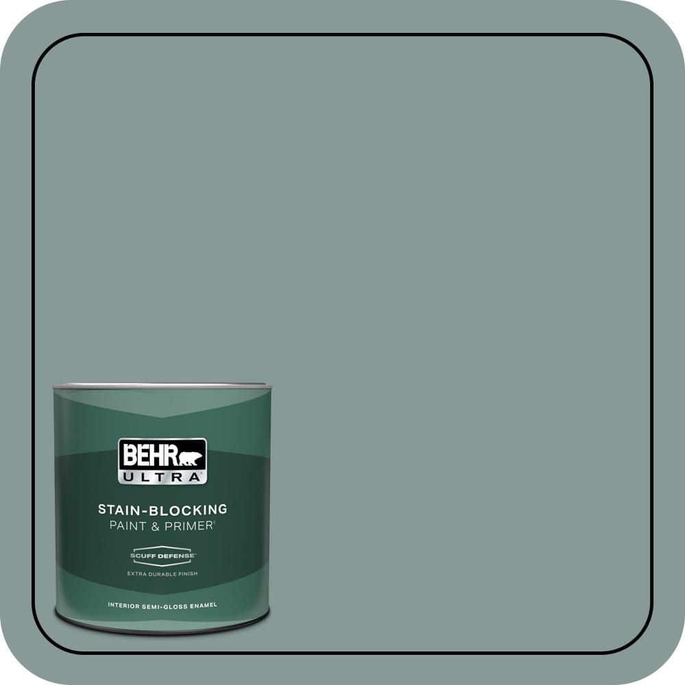 BEHR ULTRA 1 qt. #N430-4 Rainy Afternoon Extra Durable Semi-Gloss Enamel Interior Paint & Primer