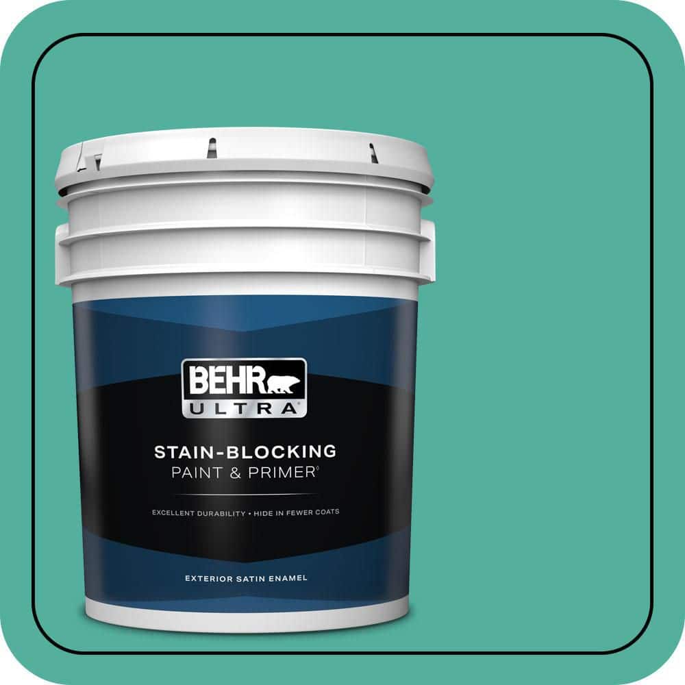BEHR ULTRA 5 gal. #P440-5 Water Park Satin Enamel Exterior Paint & Primer