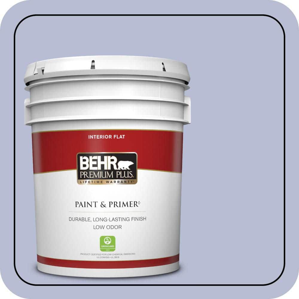 BEHR PREMIUM PLUS 5 gal. #S540-2 Violet Vision Flat Low Odor Interior Paint & Primer