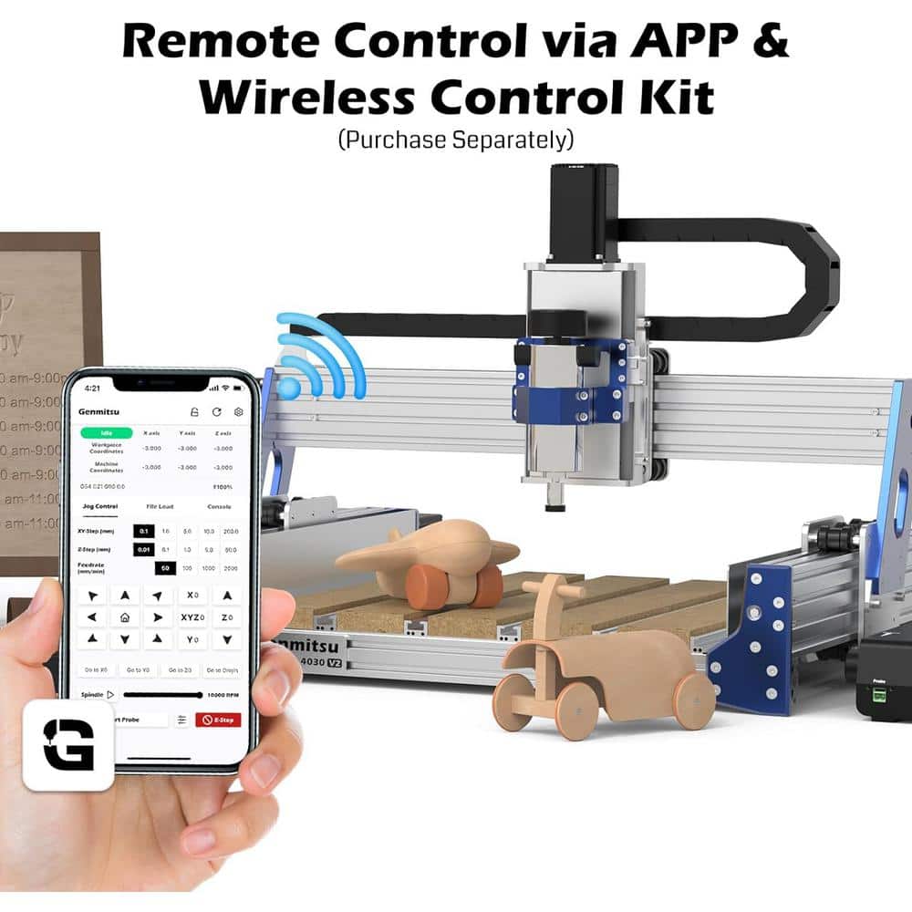 SainSmart Genmitsu CNC Router Machine PROVerXL 4030 V2, Fast Speed for Wood Metal Acrylic PCB MDF, Working Area 400x300x110mm (2)