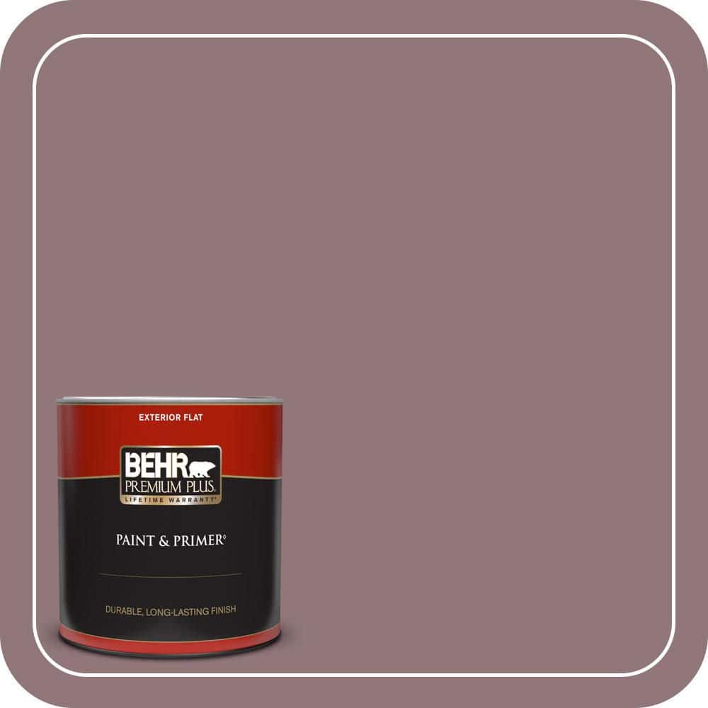 BEHR PREMIUM PLUS 1 qt. #N120-5 Plumville Flat Exterior Paint & Primer