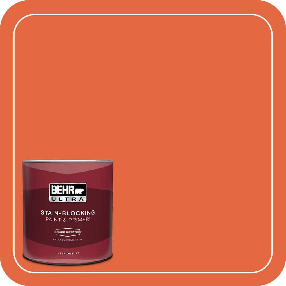 BEHR ULTRA 1 qt. #P190-6 Emergency Zone Extra Durable Flat Interior Paint & Primer