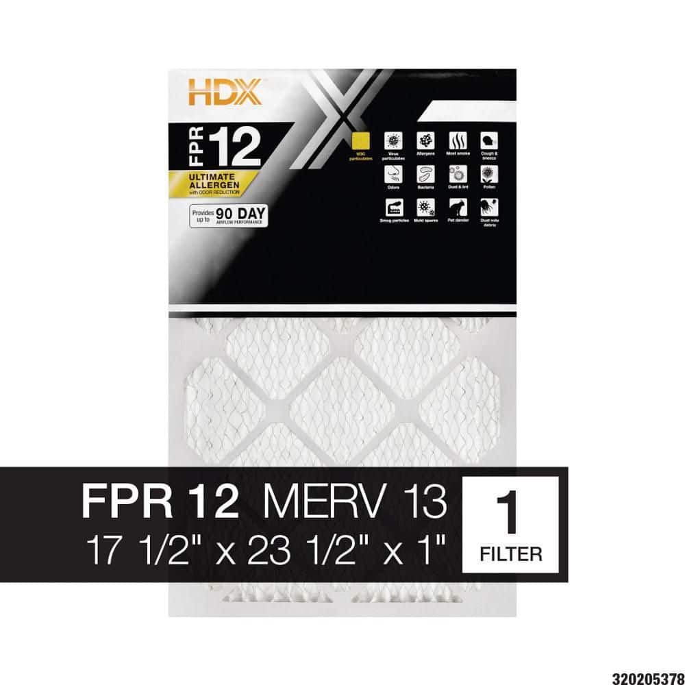 HDX 17.5 in. x 23.5 in. x 1 in. Ultimate Allergen Pleated Air Filter FPR 12, MERV 13