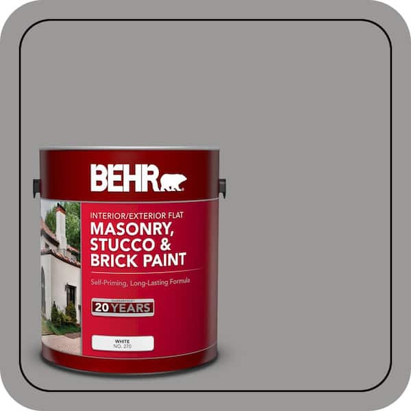 BEHR 1 gal. Home Decorators Collection #HDC-NT-10A Dolphin Gray Flat Interior/Exterior Masonry, Stucco and Brick Paint (2)