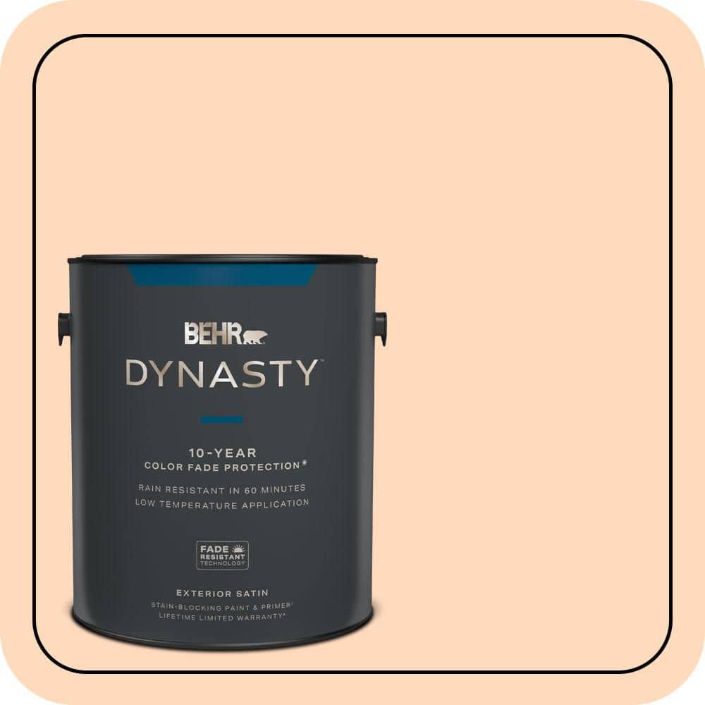 BEHR DYNASTY 1 gal. #P210-2 Citrus Delight Satin Enamel Exterior Stain-Blocking Paint & Primer