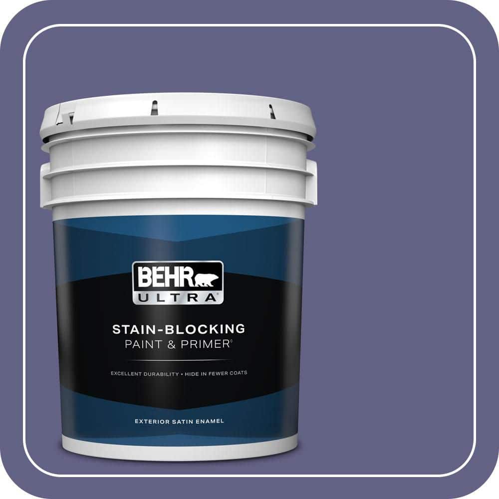 BEHR ULTRA 5 gal. #640D-7 Pharaoh Purple Satin Enamel Exterior Paint & Primer