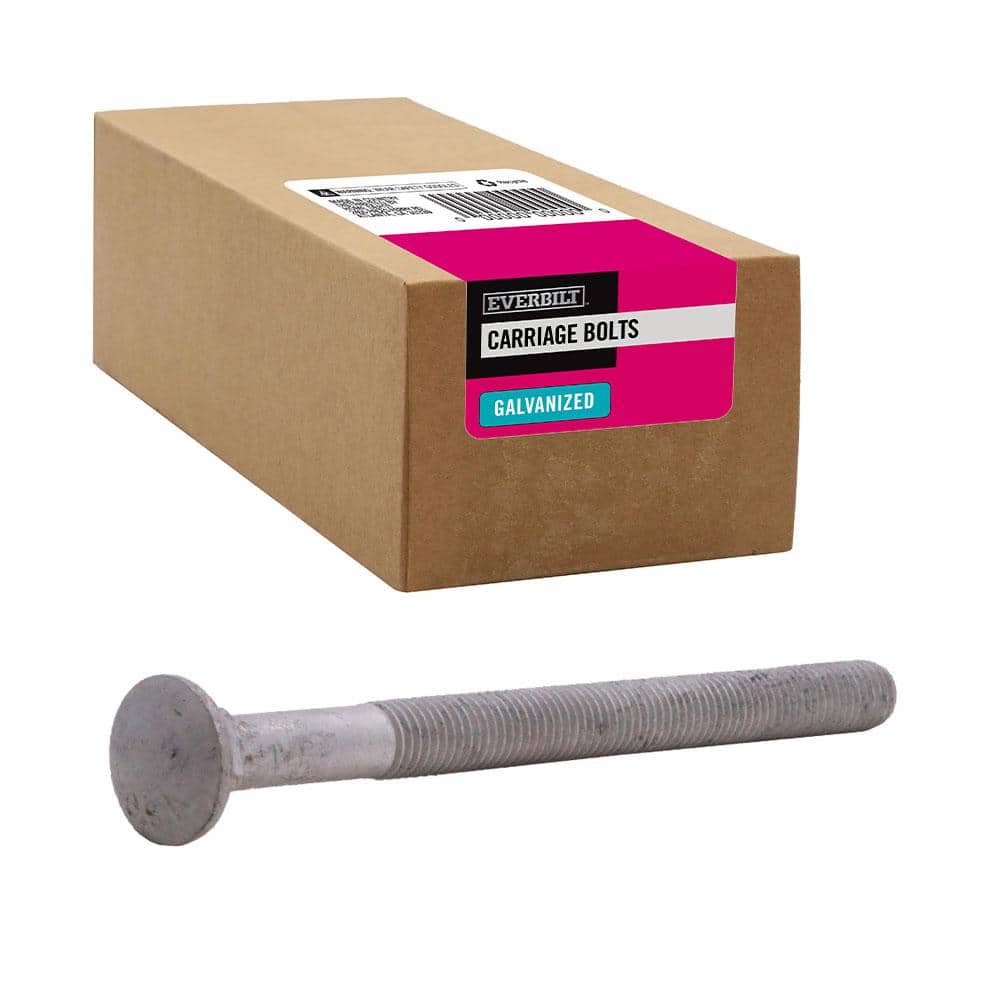 Everbilt 5/8 in.-11 x 6 in. Galvanized Carriage Bolt (10-Pack)