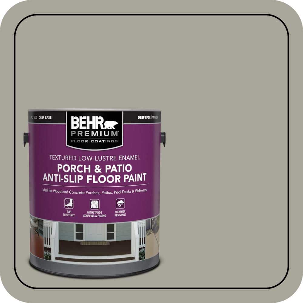 BEHR PREMIUM 1 gal. #N370-4A Historical Gray Textured Low-Lustre Enamel Interior/Exterior Porch and Patio Anti-Slip Floor Paint