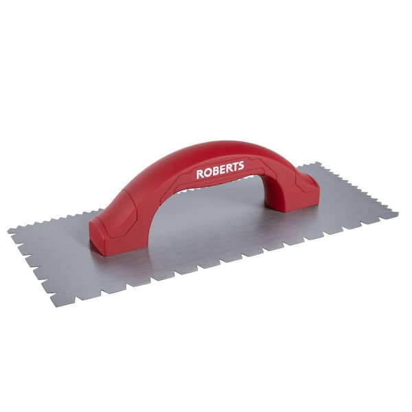 ROBERTS Dual-Notch 11 in. x 4-1/2 in. Steel Blade Engineered Hardwood and Solid Hardwood Notched Flooring Trowel (2)