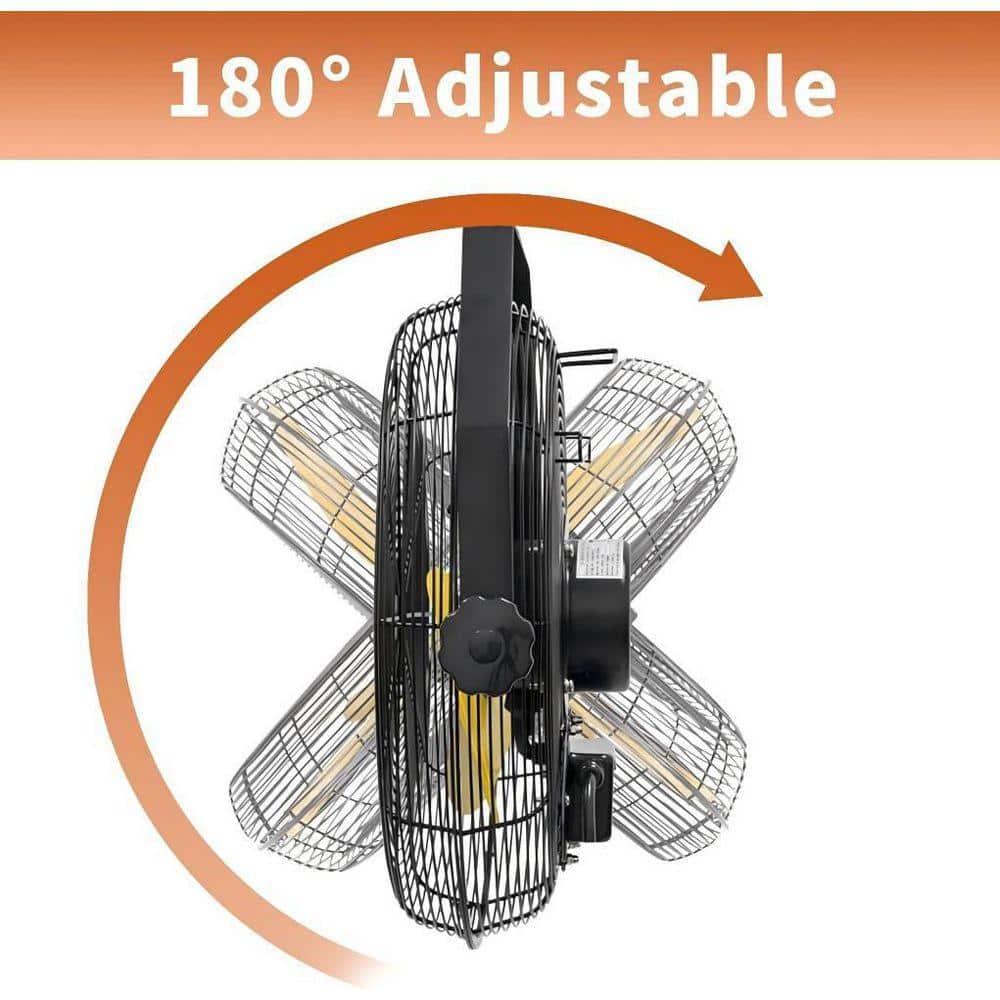 Stbine 14 in. 3-Speed Indoor/Outdoor High Velocity Wall Mounted Fan In Yellow with IP44 Enclosure Motor, Sealed Control Box. (2)