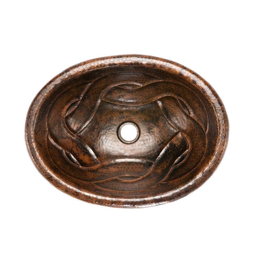 Premier Copper Products Self-Rimming Oval Braid Hammered Copper Bathroom Sink in Oil Rubbed Bronze (2)